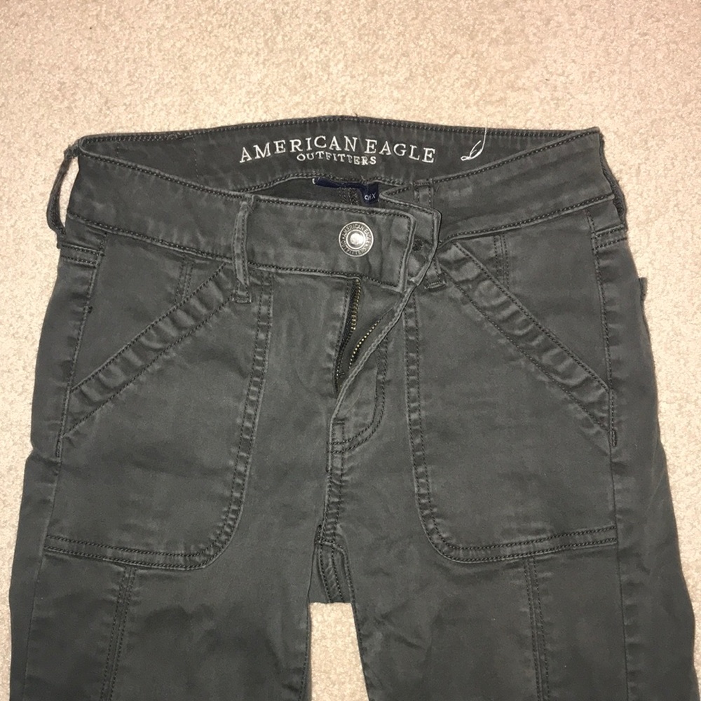 AMERICAN EAGLE super super stretch gray jeans!!